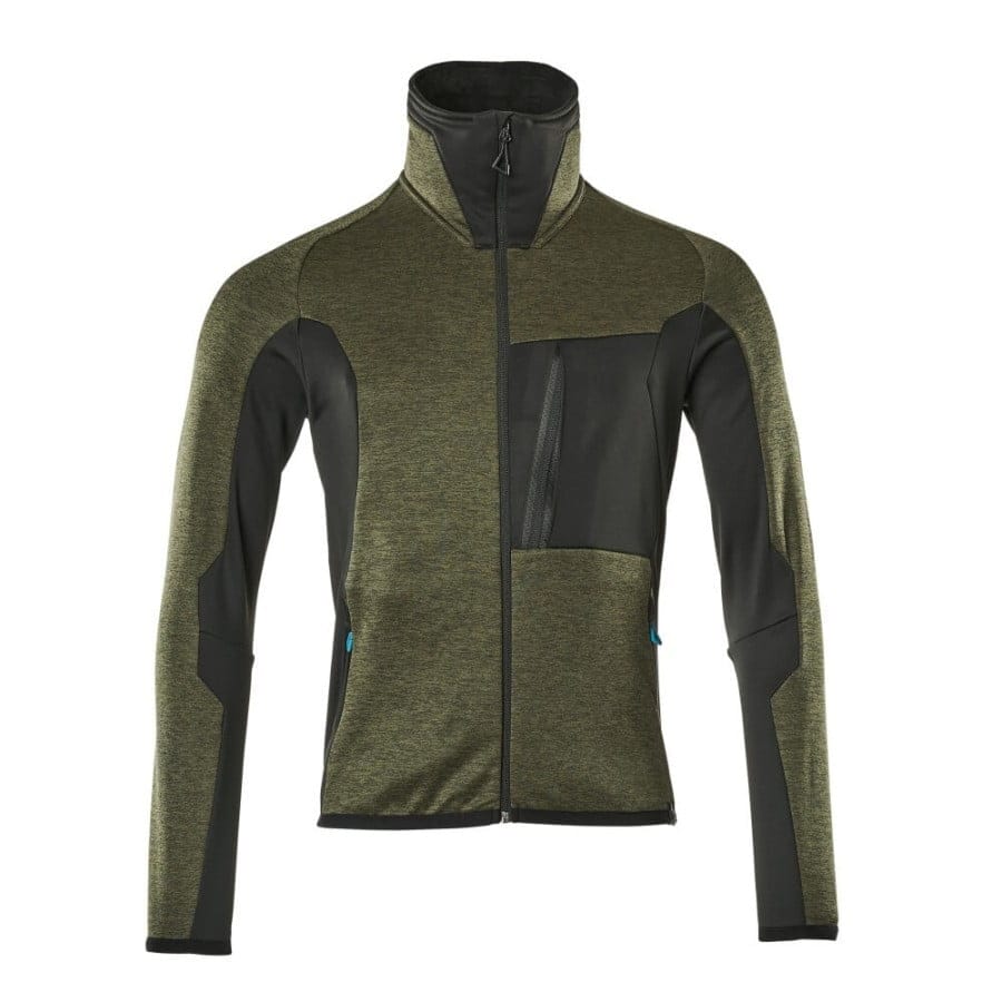 Fleecetrøje med lynlås mosgrøn